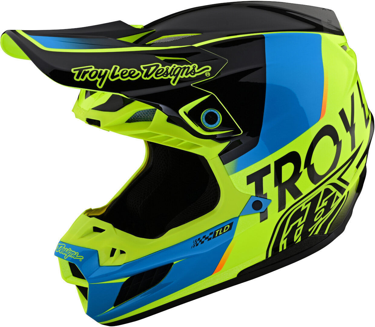 Lee SE5 Composite Qualifier Casco de motocross - Azul Amarillo (XS)