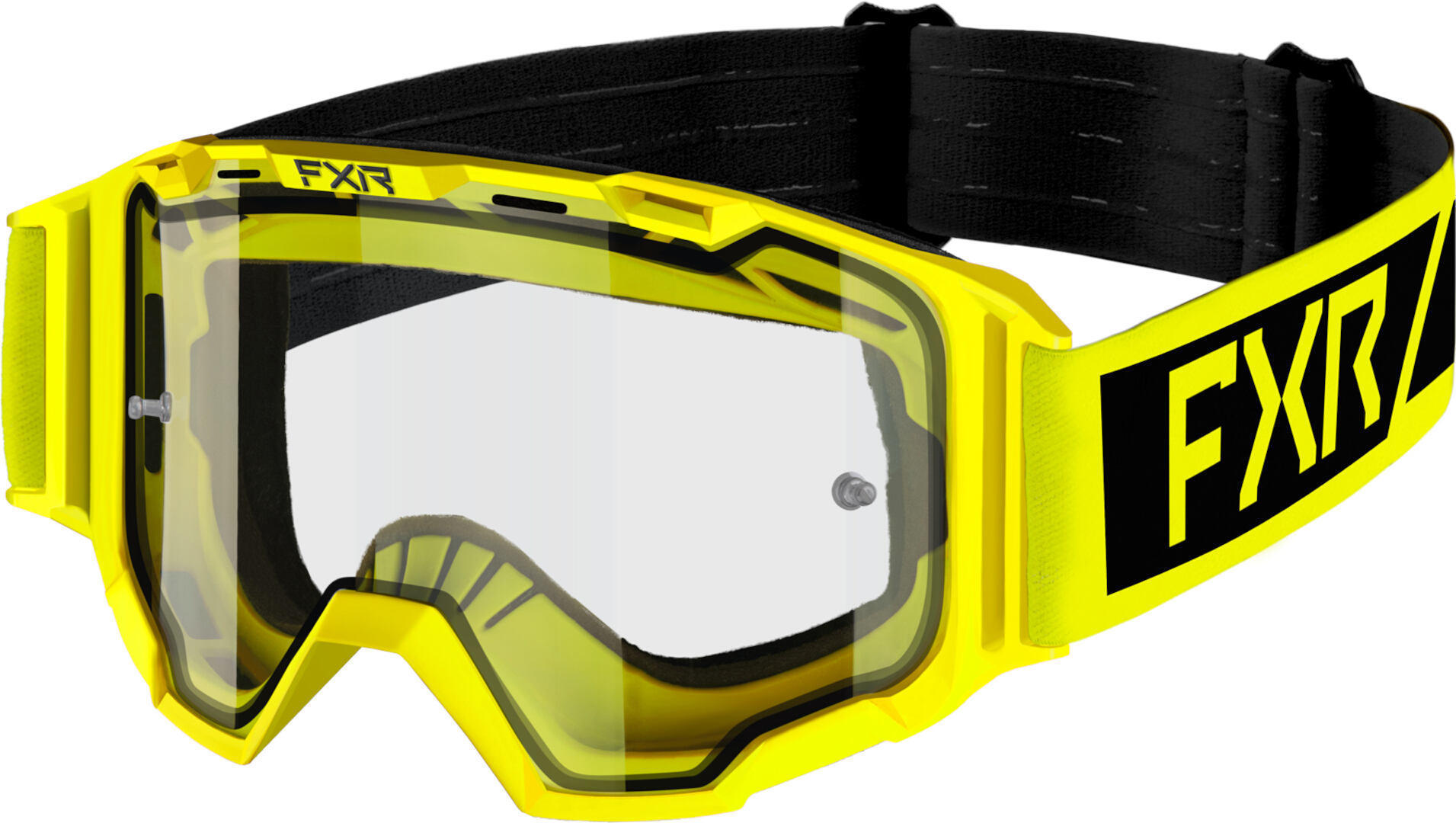 FXR Maverick Clear Gafas de motocross juveniles - Negro Amarillo (un tamaño)