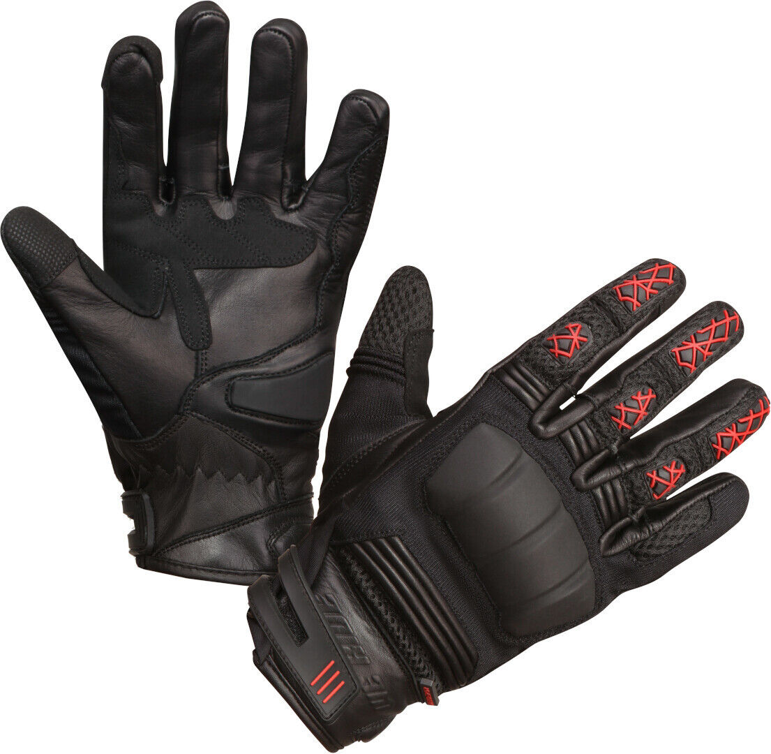 Modeka Ennos Guantes de motocicleta - Negro Rojo (XL)