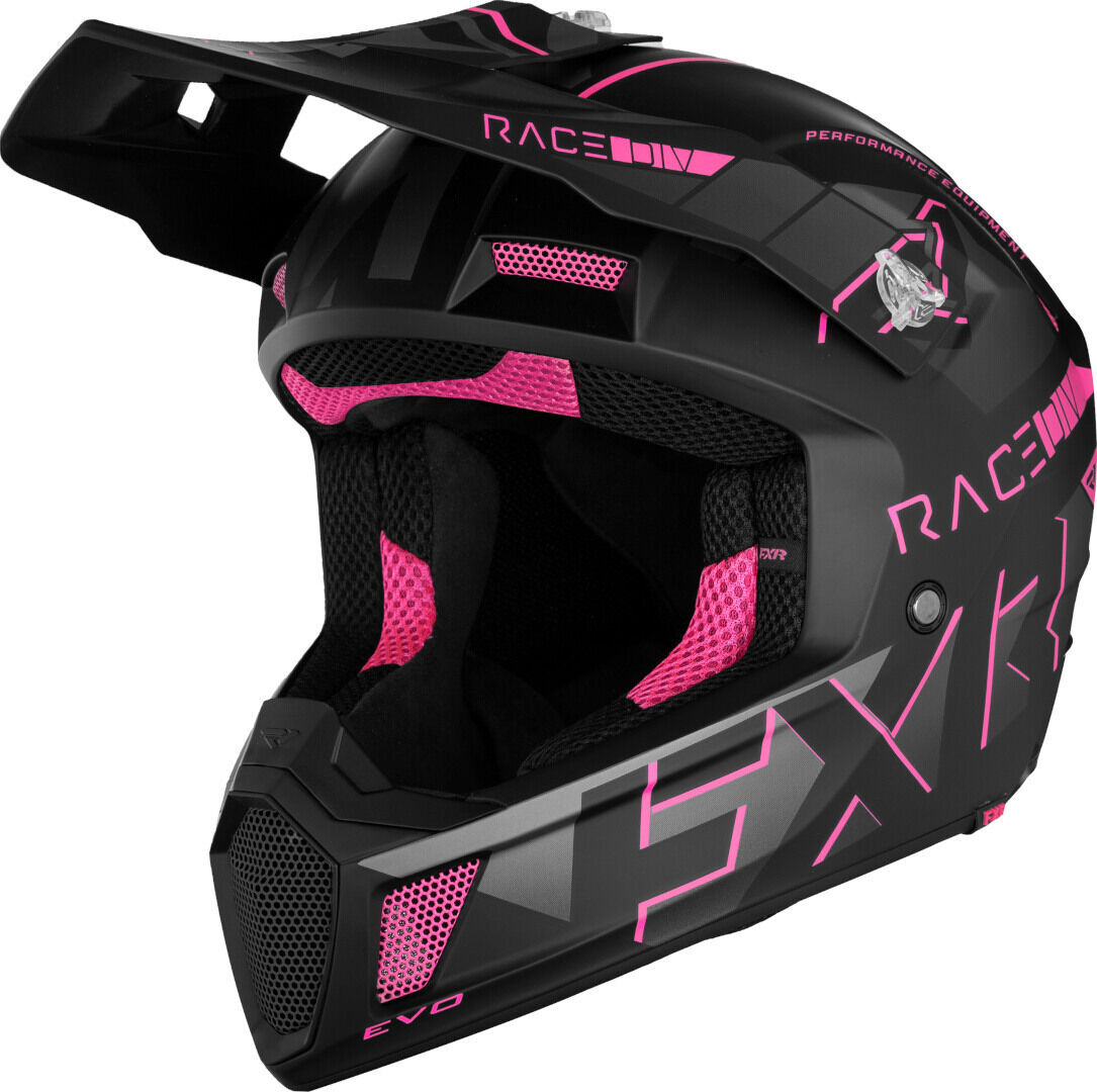 FXR Clutch Evo 2023 Casco de moto de nieve - Negro Rosa (S)