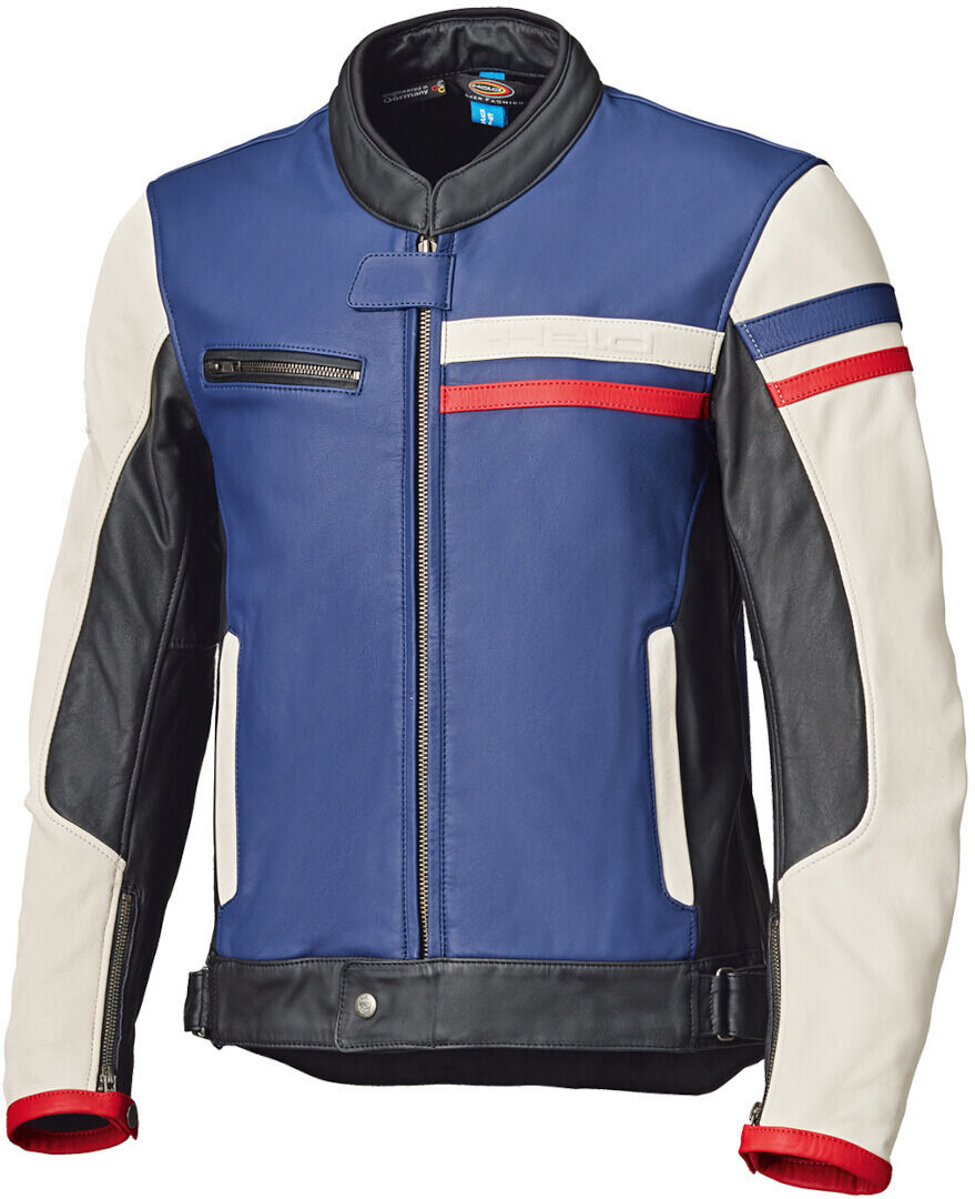 Held Midway Chaqueta de cuero de motocicleta - Blanco Rojo Azul (52)