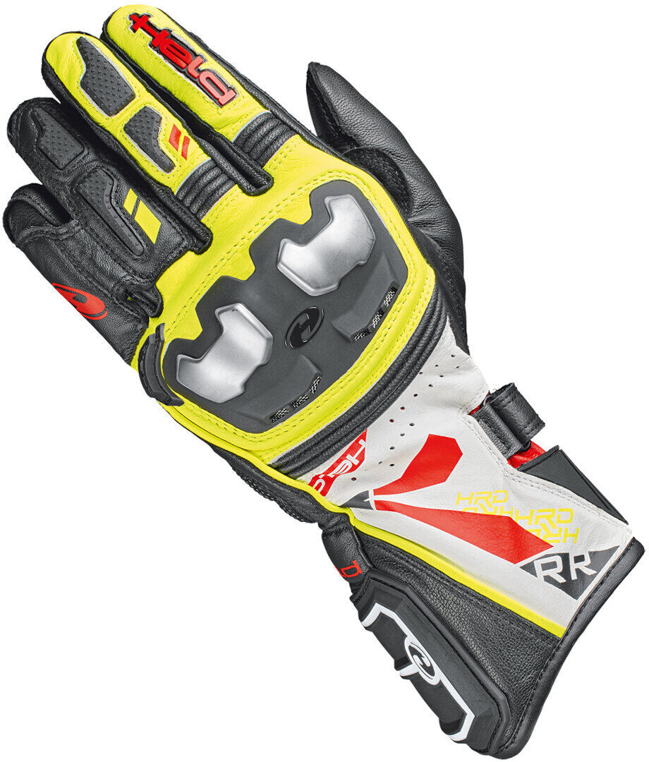 Held Akira RR Guantes de motocicleta - Negro Amarillo (M L)