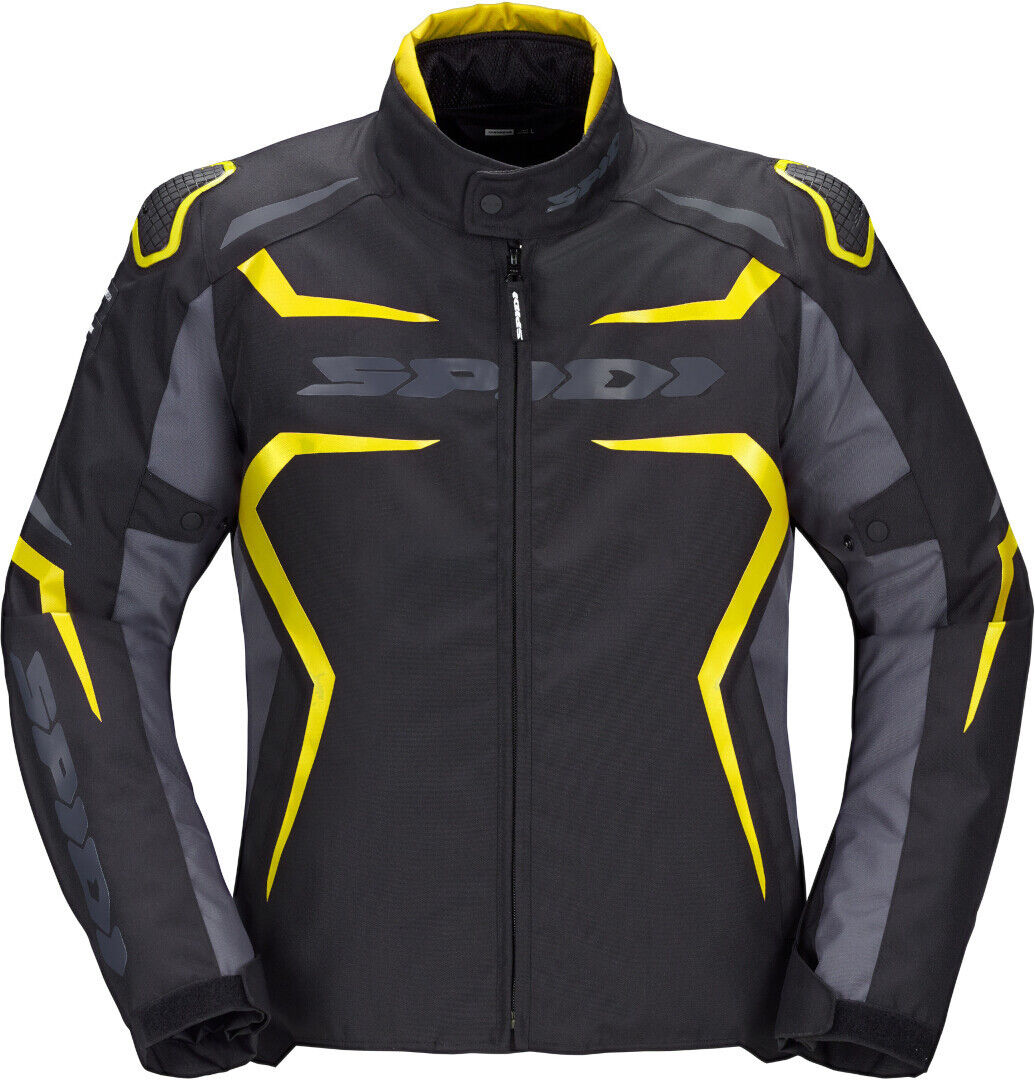 Spidi Race-Evo H2Out Chaqueta textil de motocicleta - Negro Gris Amarillo (3XL)