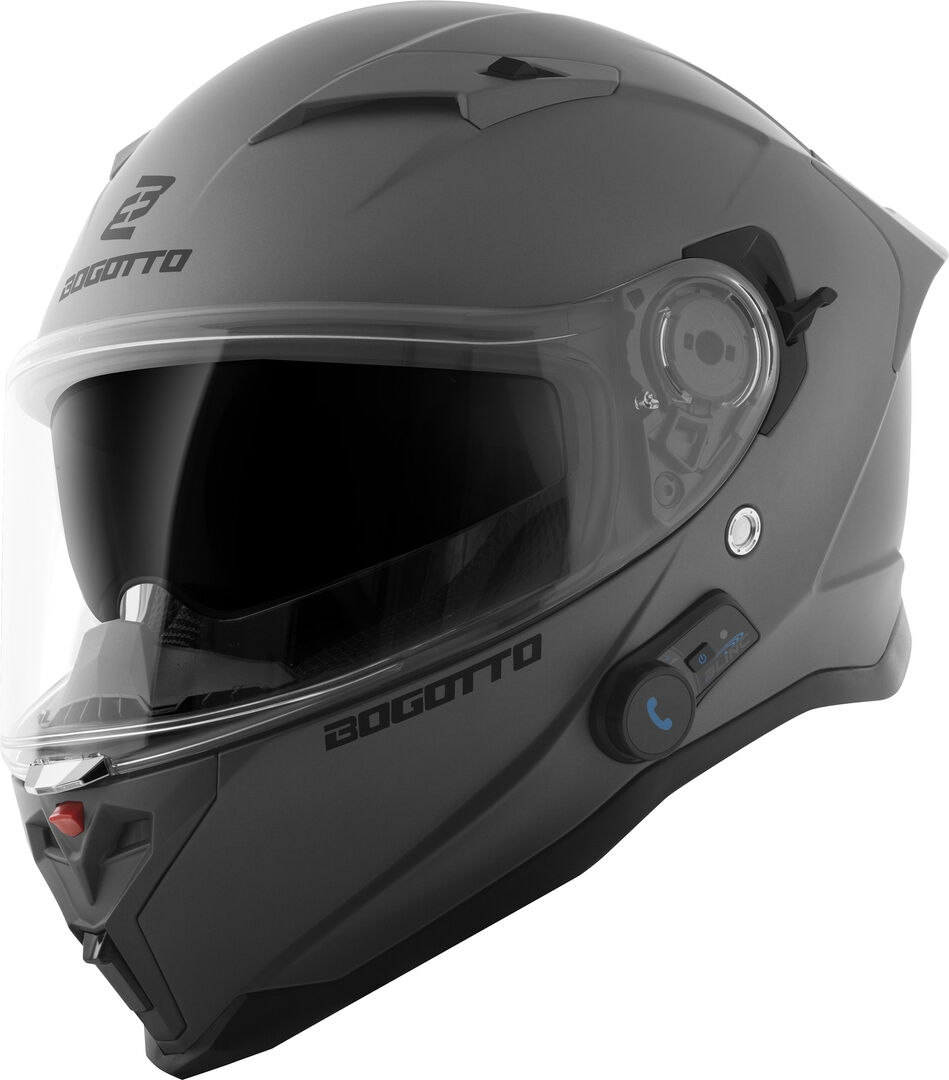 Bogotto H153 BT Bluetooth Casco - Gris (M)