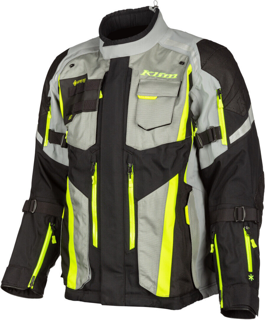 Klim Badlands Pro 2023 Chaqueta textil de motocicleta - Negro Gris Amarillo (M)