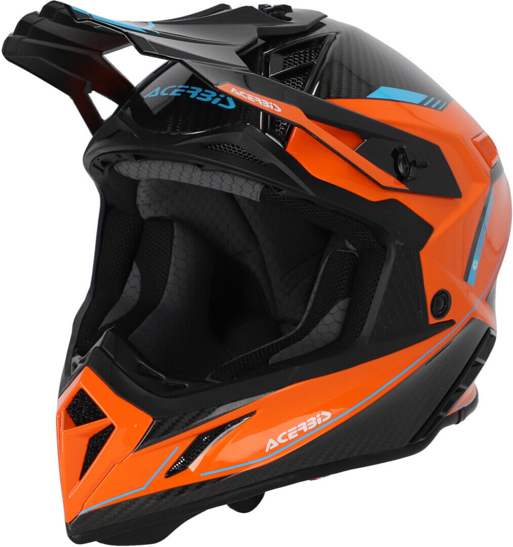 Acerbis Steel Carbon 2023 Casco de motocross - Negro Naranja (2XL)