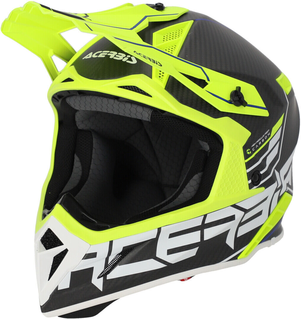 Acerbis Steel Carbon 2023 Casco de motocross - Negro Amarillo (2XL)