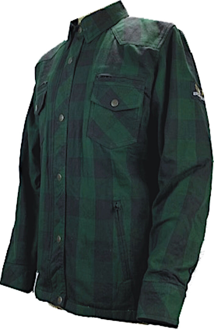 Bores Lumberjack Premium Camisa de moto - Negro Verde (6XL)