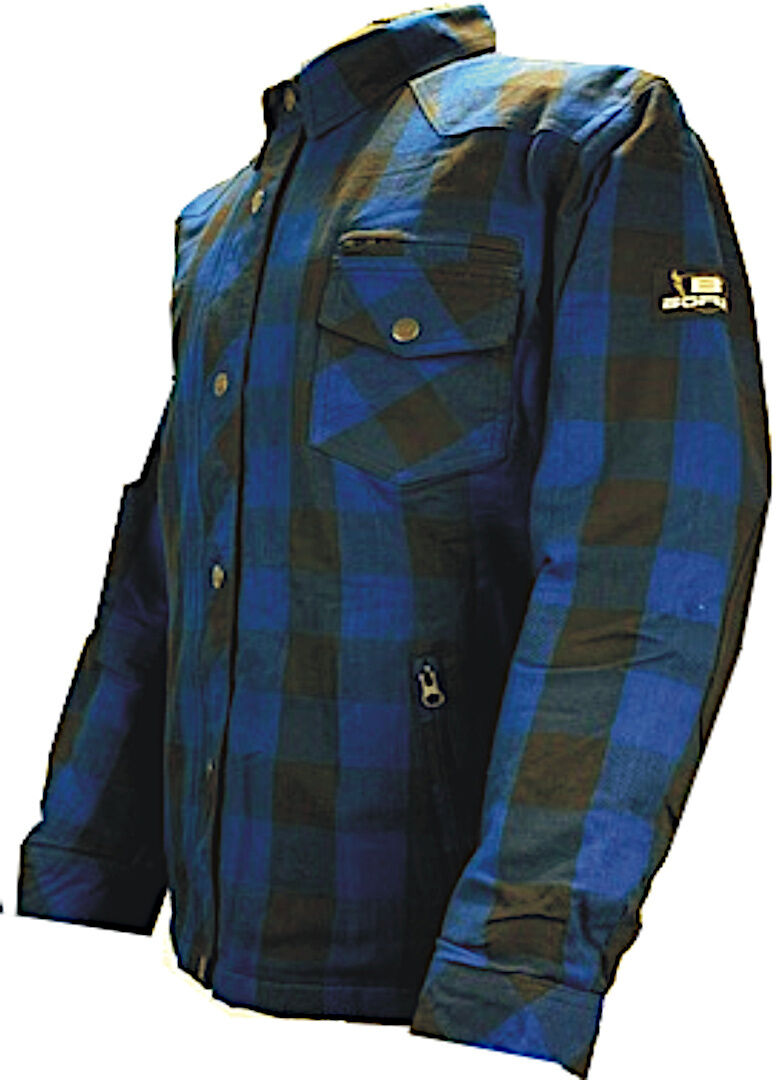 Bores Lumberjack Premium Camisa de moto - Negro Azul (2XL)