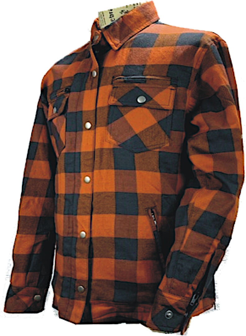 Bores Lumberjack Premium Camisa de moto - Negro Naranja (XL)