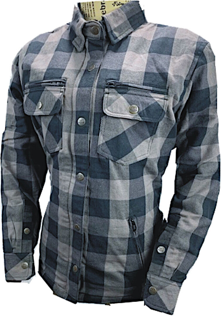 Bores Lumberjack Premium Camisa de moto para damas - Negro Gris (3XL)