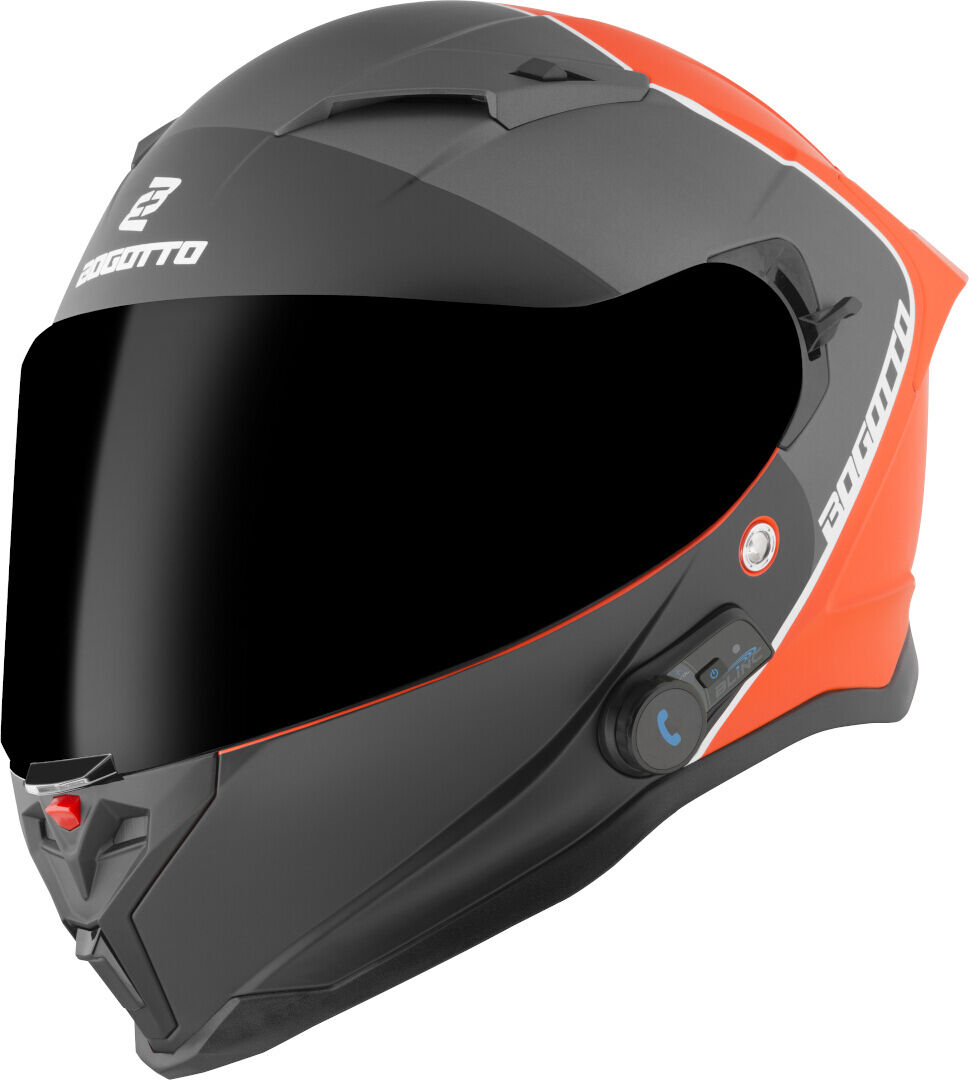 Bogotto H153 BT SPN Bluetooth Casco - Negro Naranja (XL)