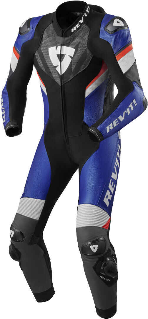 Revit Hyperspeed 2 Traje de cuero de motocicleta de 1 pieza - Negro Azul (48)