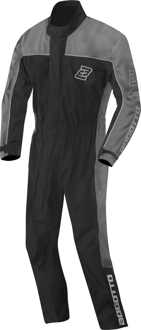 Bogotto Rain Traje de lluvia de motocicleta de una pieza - Negro Gris (2XL)