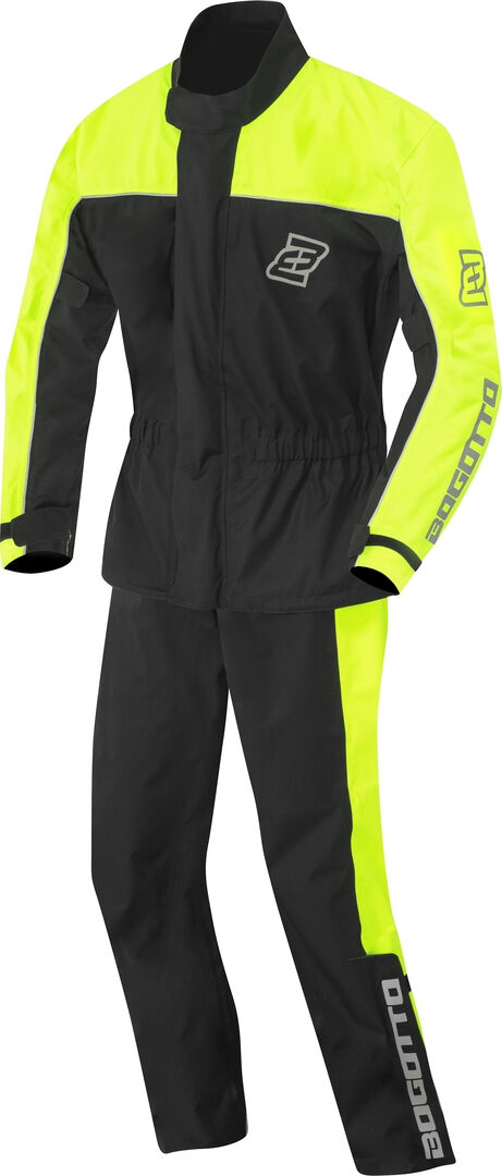 Bogotto Rain Kit Traje de lluvia de motocicleta de dos piezas - Negro Amarillo (L)