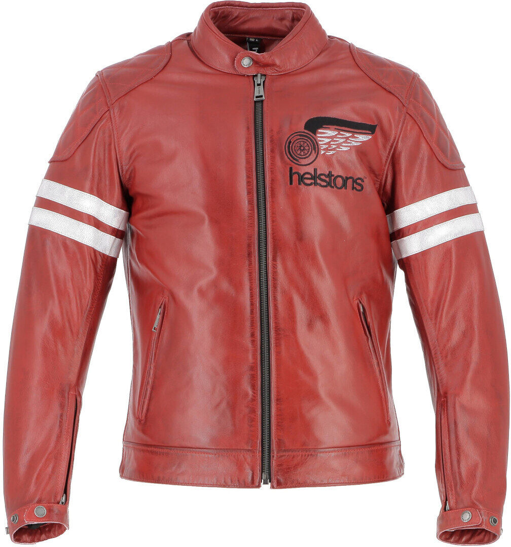 Helstons Jake Speed Chaqueta de cuero de motocicleta - Rojo