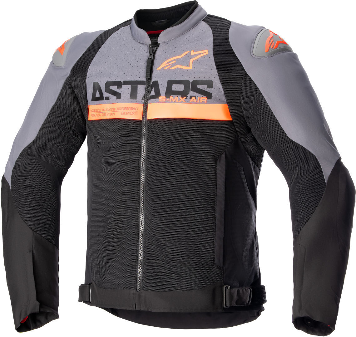 Alpinestars SMX Air Chaqueta textil de motocicleta perforada - Negro Gris Naranja (XL)