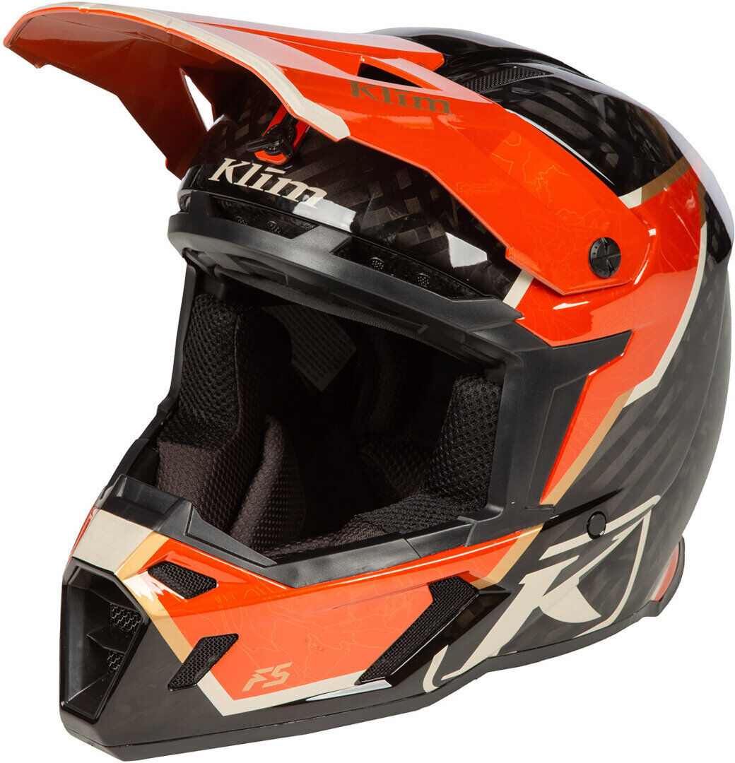Klim F5 Koroyd Topo Carbon Casco de motocross - Negro Naranja (L)