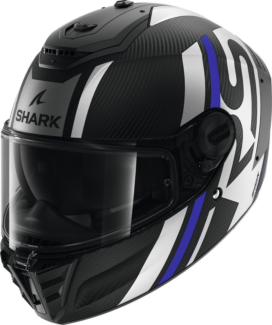 Shark Spartan RS Shawn Carbon Casco - Negro Azul (M)