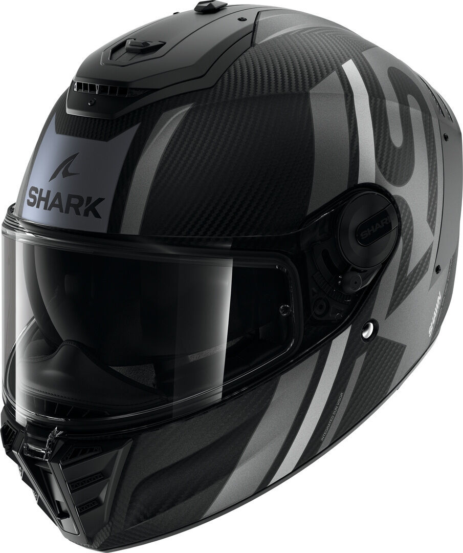 Shark Spartan RS Shawn Carbon Casco - Negro Gris (XS)
