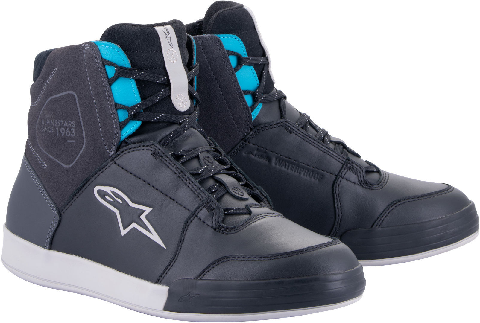 Alpinestars Stella Chrome Drystar Zapatos de motocicleta impermeables para damas - Negro Azul (46)