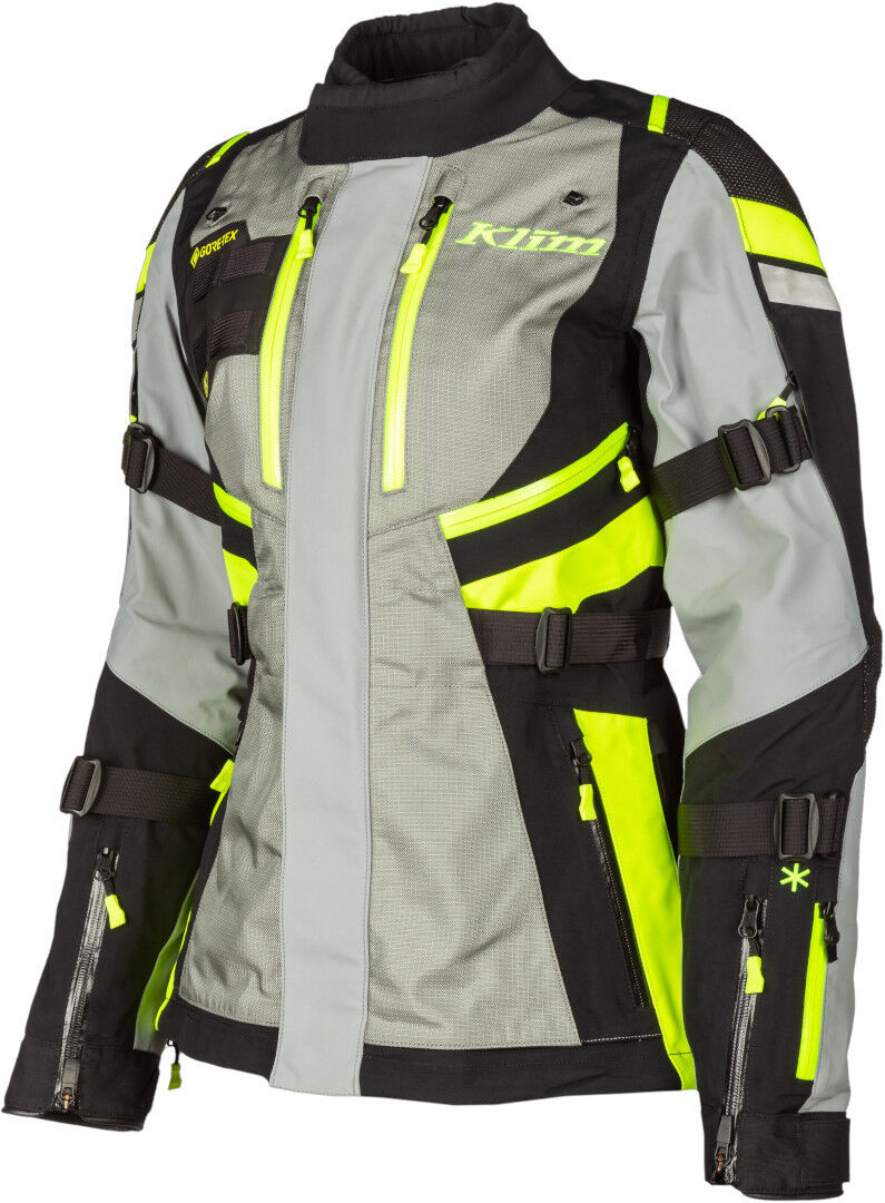 Klim Artemis 2023 Chaqueta textil de motocicleta - Negro Gris Amarillo (S)