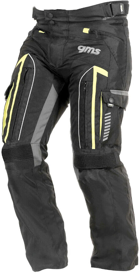 gms Everest Pantalones textiles de motocicleta - Negro Amarillo (XS)