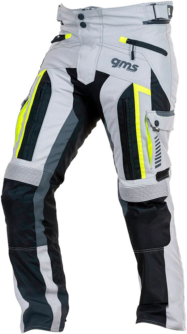 gms Everest Pantalones textiles de motocicleta - Gris Amarillo (S)