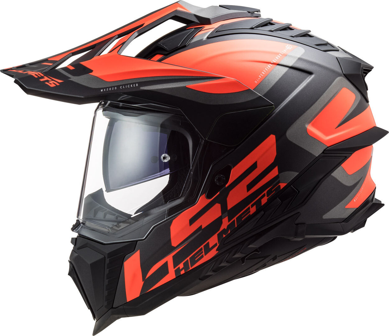 LS2 MX701 Explorer Alter Matt Casco de motocross - Negro Naranja (2XL)