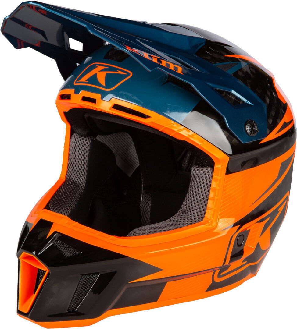 Klim F3 Carbon Pro Casco de motocross - Azul Naranja (L)