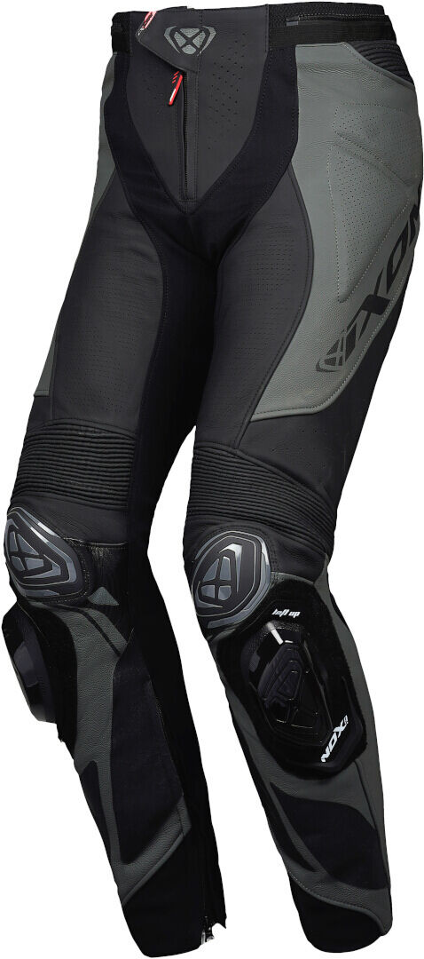 Ixon Vortex 3 Pantalones de cuero de motocicleta - Negro Gris (L)
