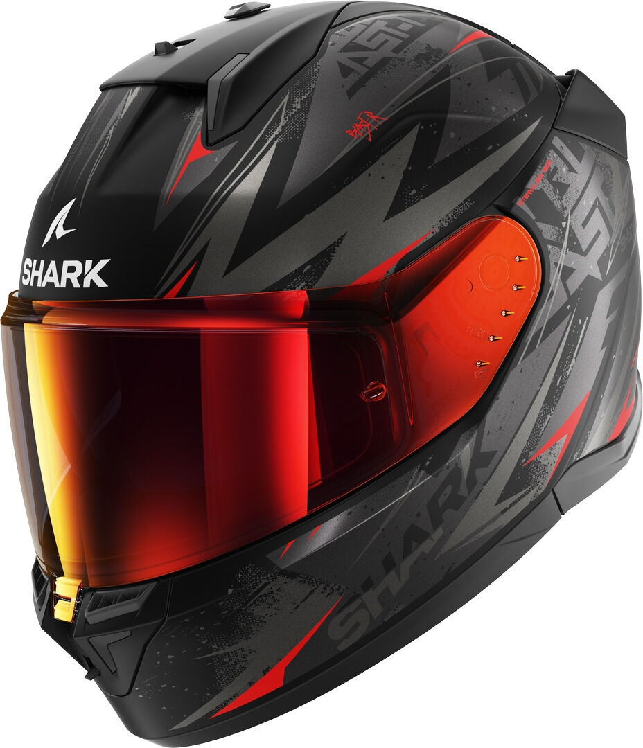 Shark D-Skwal 3 Blast-R Casco - Negro Gris Rojo (L)