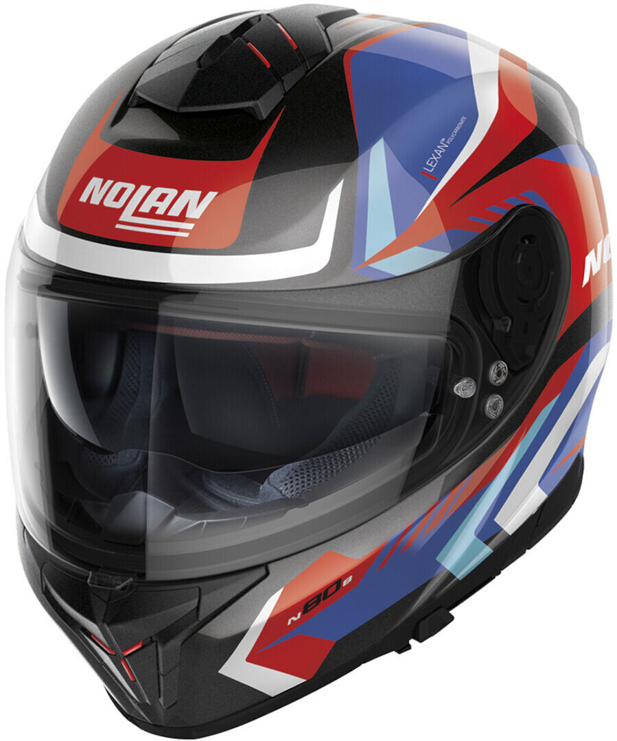 Nolan N80-8 Rumble N-Com Casco - Negro Rojo Azul (M)