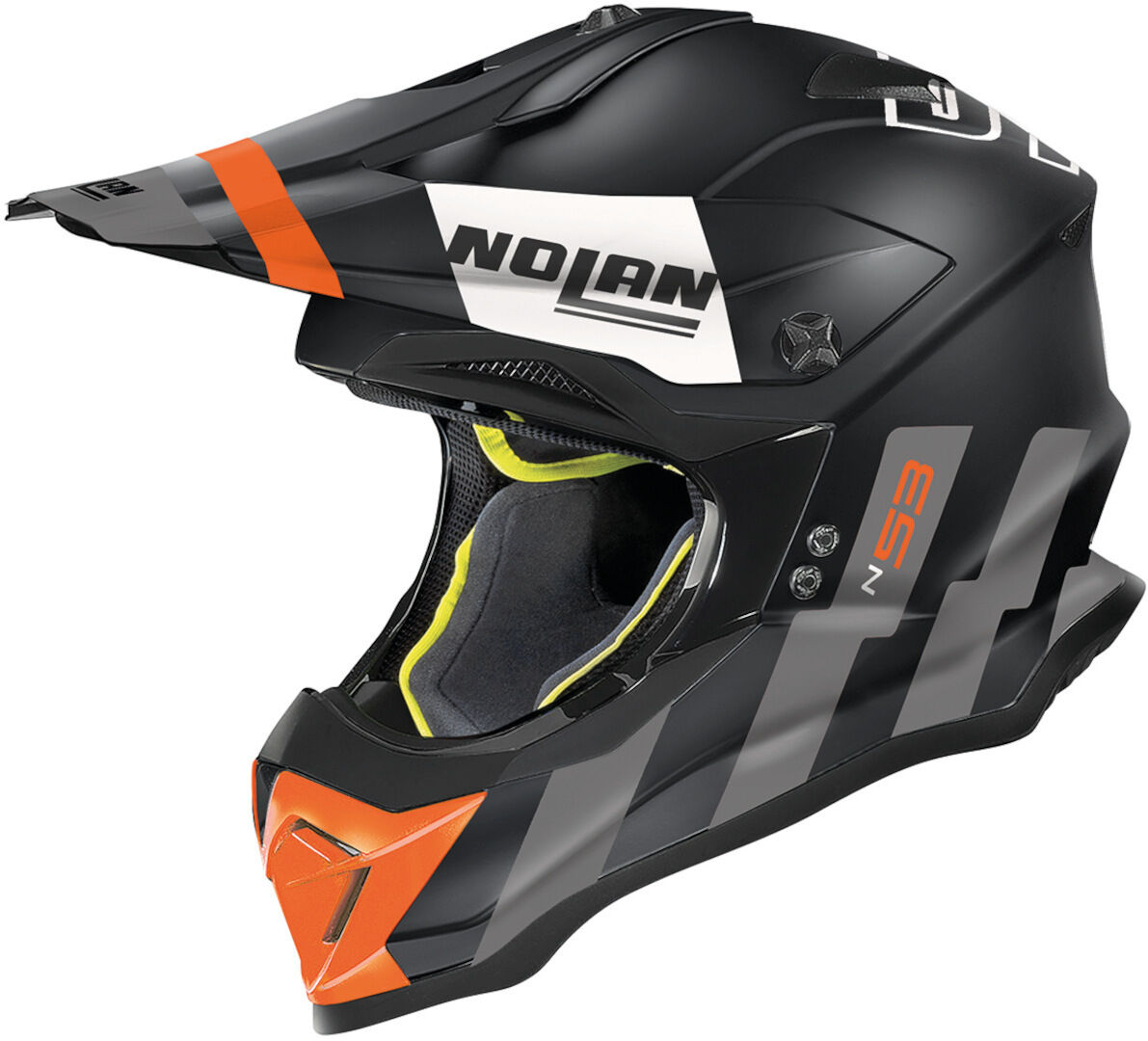 Nolan N53 Spakler Casco de motocross - Negro Naranja (M)
