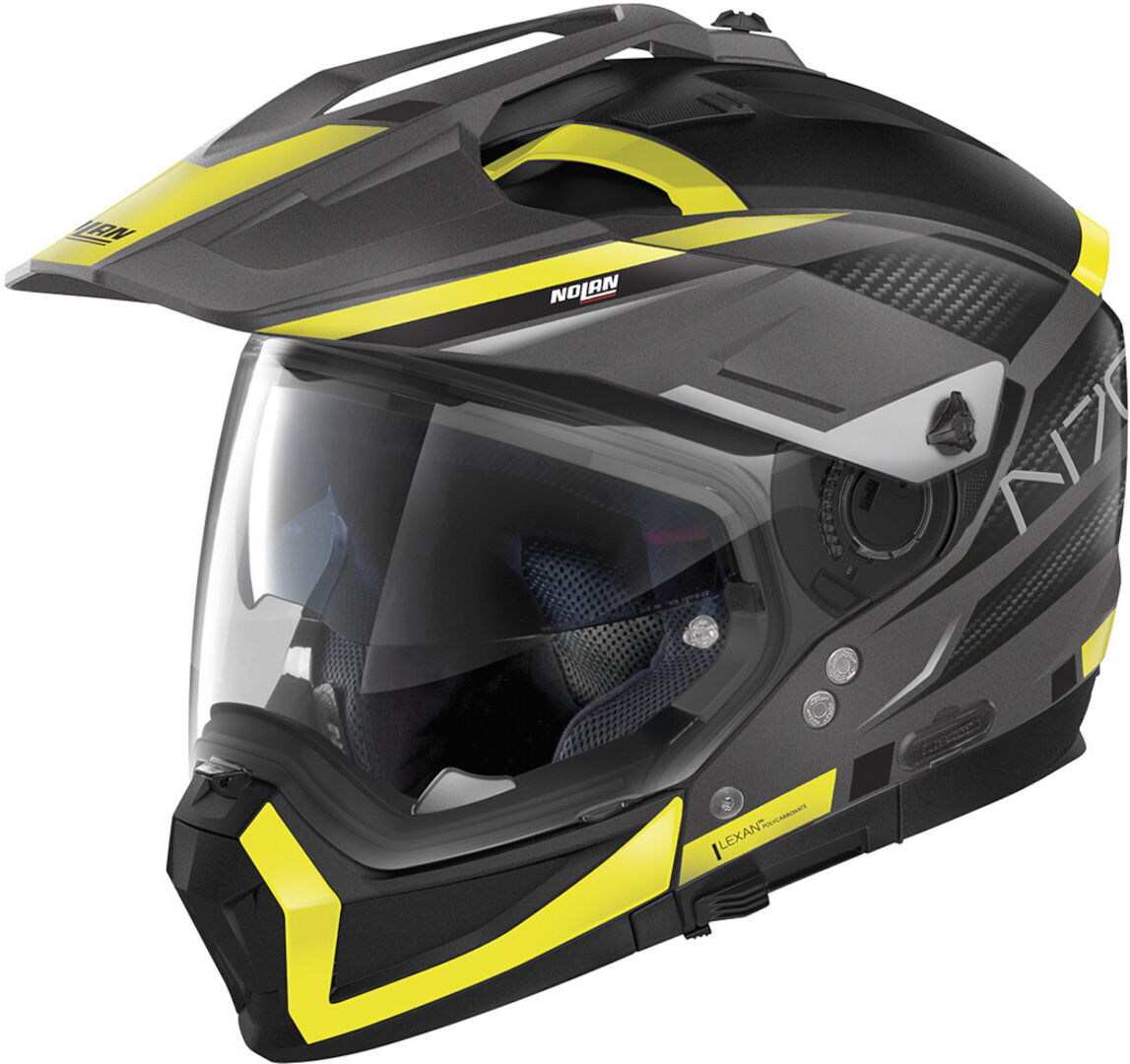 Nolan N70-2 X Earthquake N-Com Casco de motocross - Negro Amarillo (M)