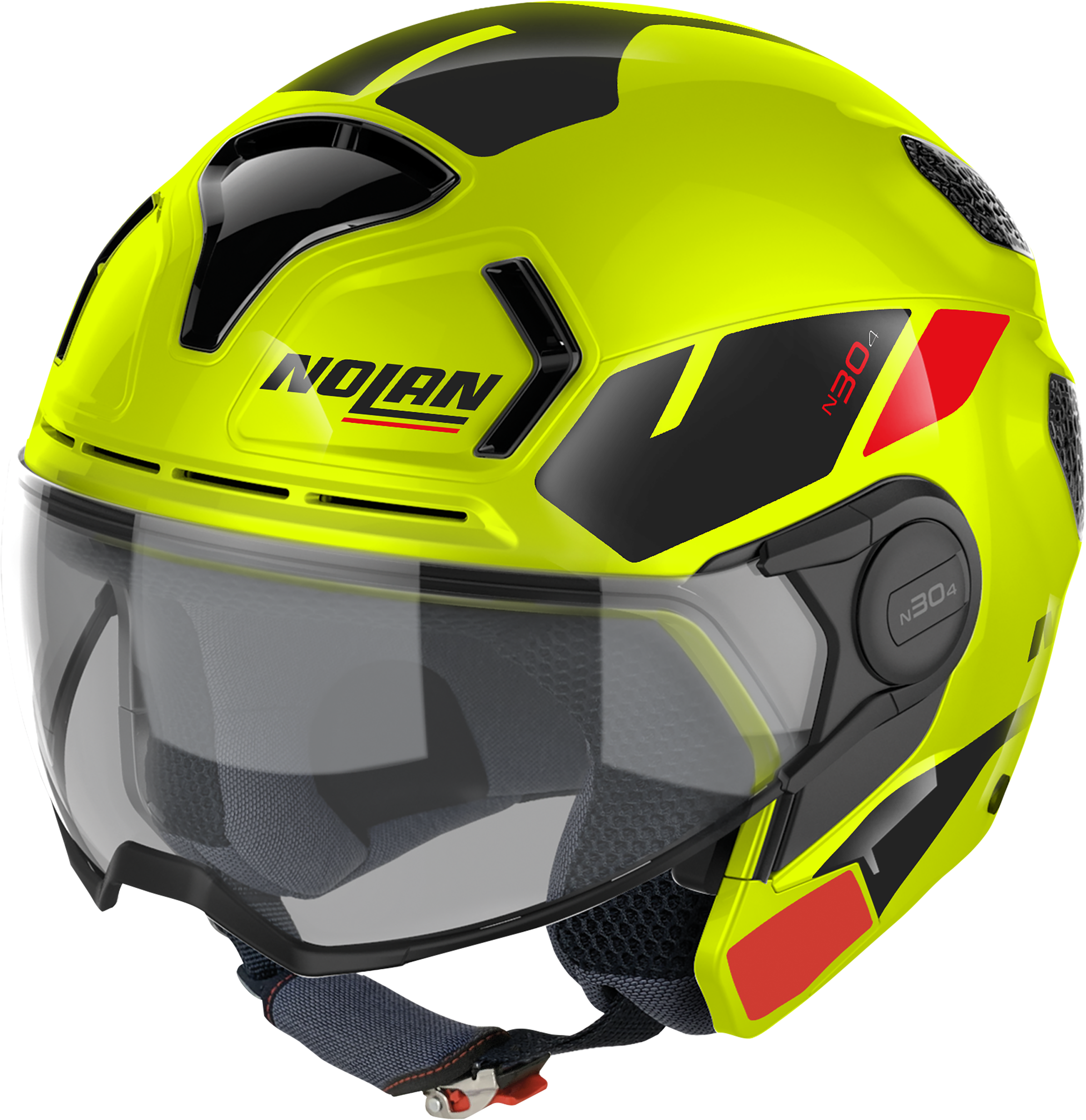 Nolan N30-4 T Blazer Casco JetJet - Negro Amarillo (XL)