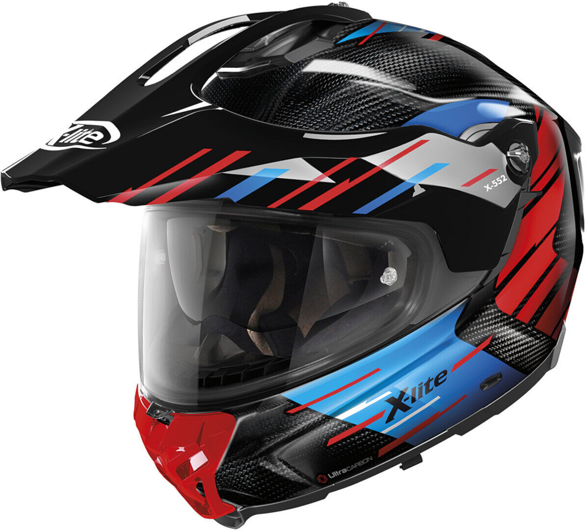 X-Lite X-552 Ultra Carbon Waypoint N-Com Casco - Negro Rojo Azul (L)