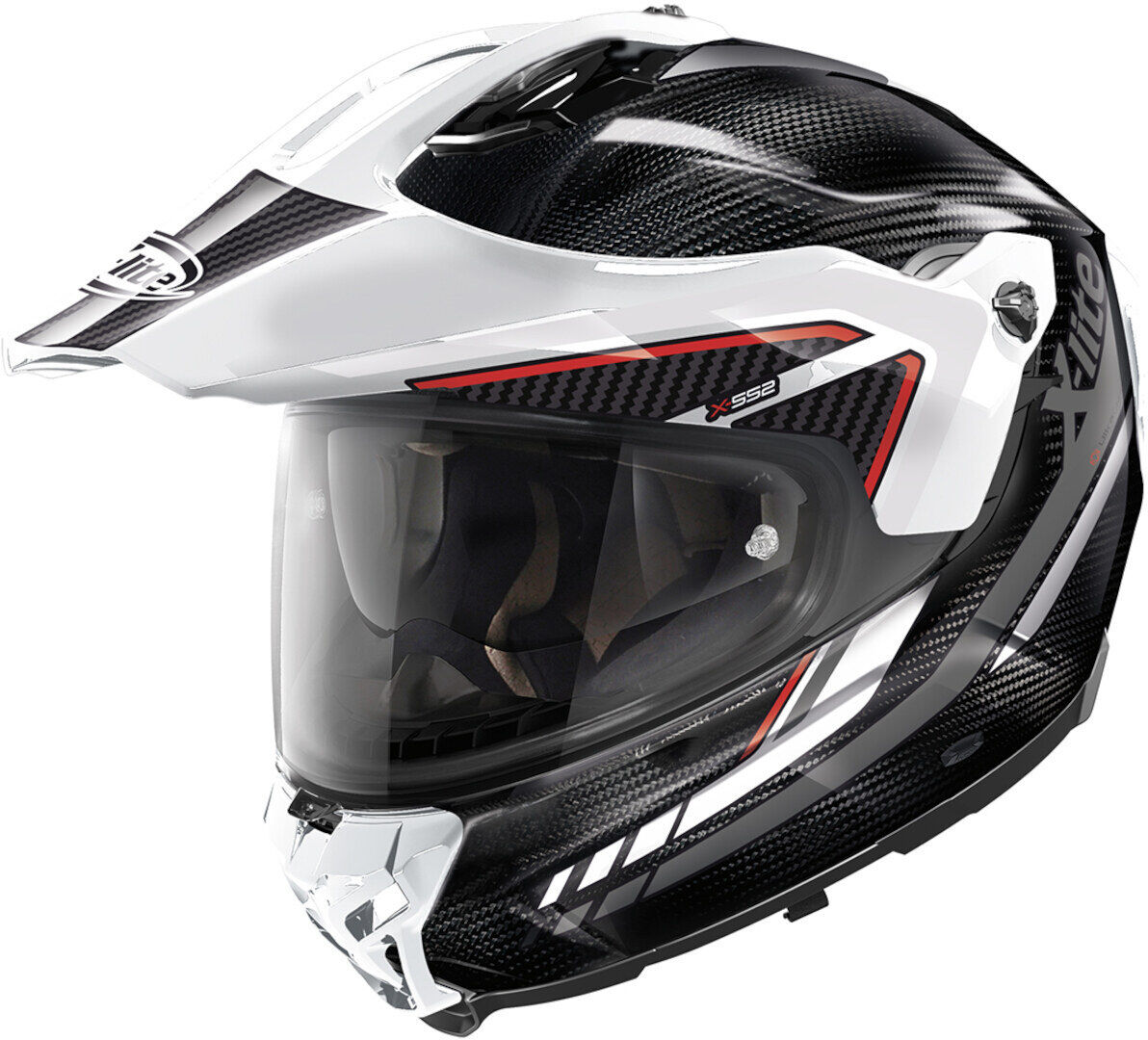 X-Lite X-552 Ultra Carbon Latitude N-Com Casco - Negro Blanco Rojo (S)