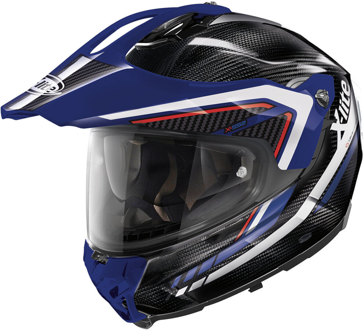 X-Lite X-552 Ultra Carbon Latitude N-Com Casco - Negro Blanco Azul (M)