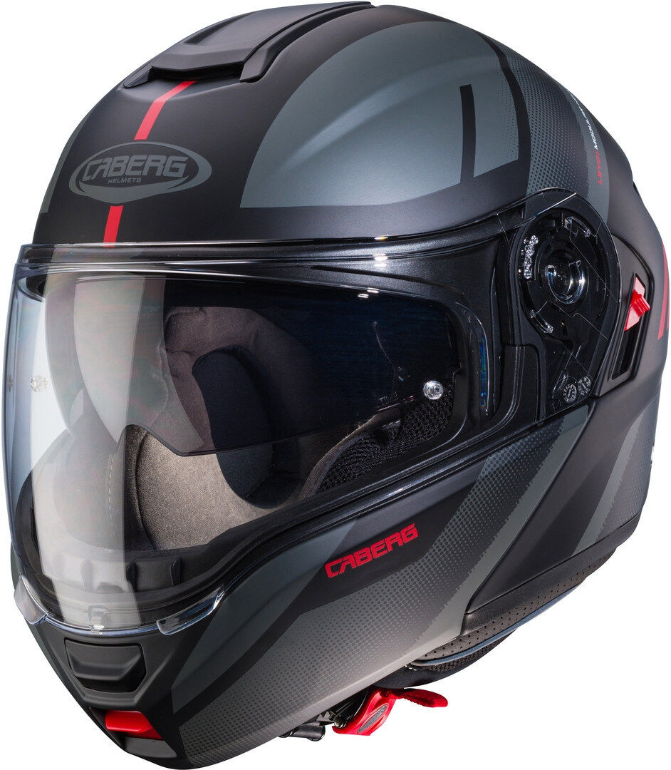 Caberg Levo X Manta Casco - Negro Gris Rojo (XL)