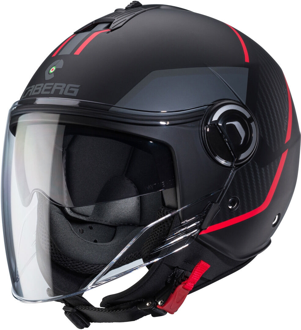 Caberg Riviera V4 X Geo Casco Jet - Negro Rojo (2XL)