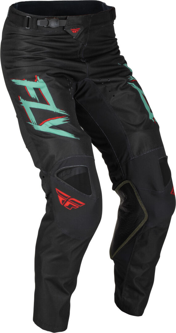 FLY Racing Kinetic S.E. Rave Pantalones de motocross - Negro Rojo Verde (36)