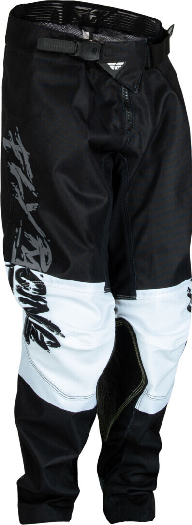 FLY Racing Kinetic Khaos Pantalones juveniles de motocross - Negro Gris Blanco (26)