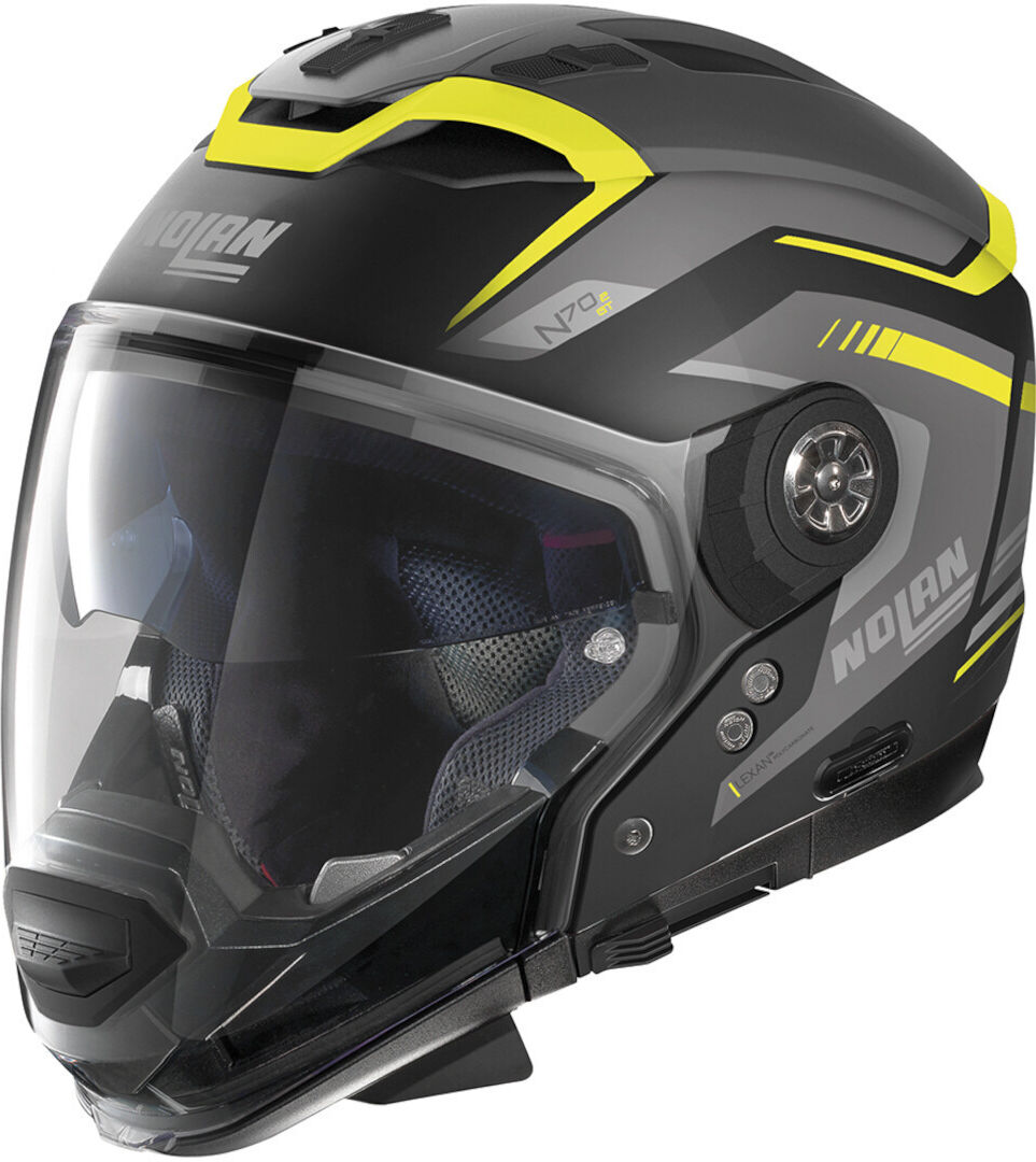 Nolan N70-2 GT Switchback 2023 N-Com Casco - Gris Amarillo