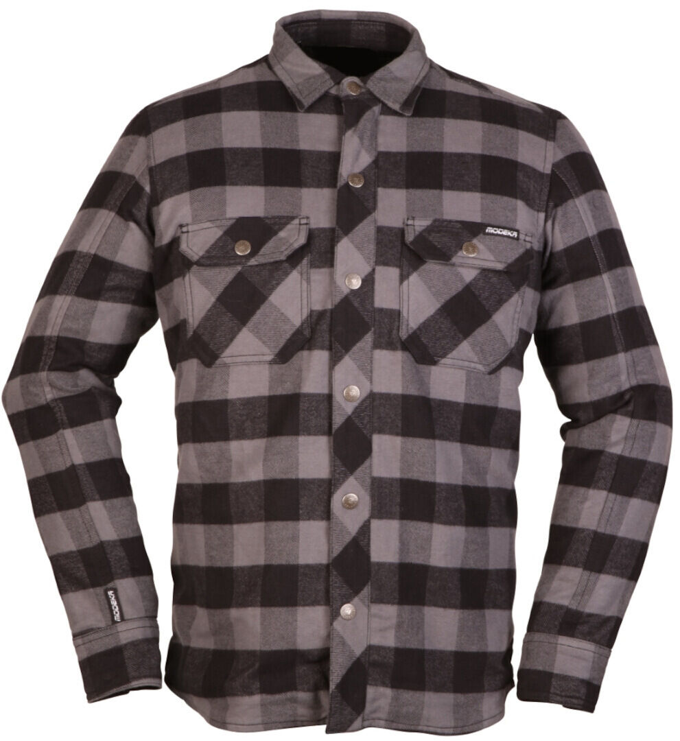 Modeka Nooner Camisa de moto - Negro Gris (XL)