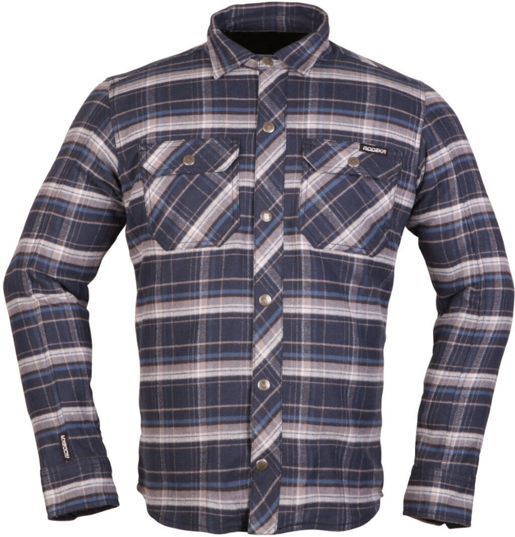 Modeka Nooner Camisa de moto - Azul Beige (S)