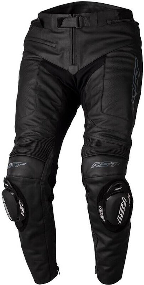 RST S1 Pantalones de cuero de motocicleta - Negro (XL)