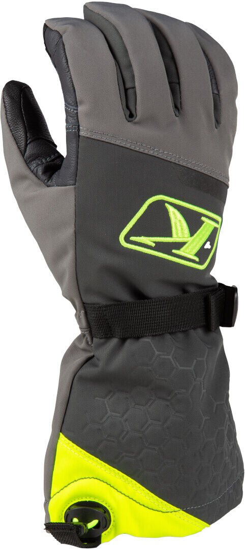 Klim PowerXross Gauntlet Guantes para motos de nieve - Gris Amarillo (M)