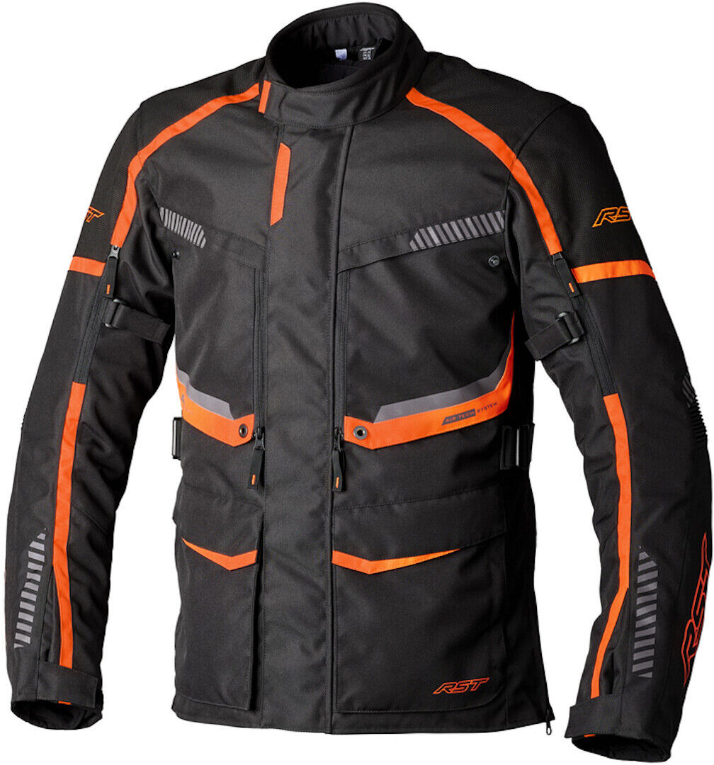 RST Maverick Evo Chaqueta textil de motocicleta - Negro Naranja (L)