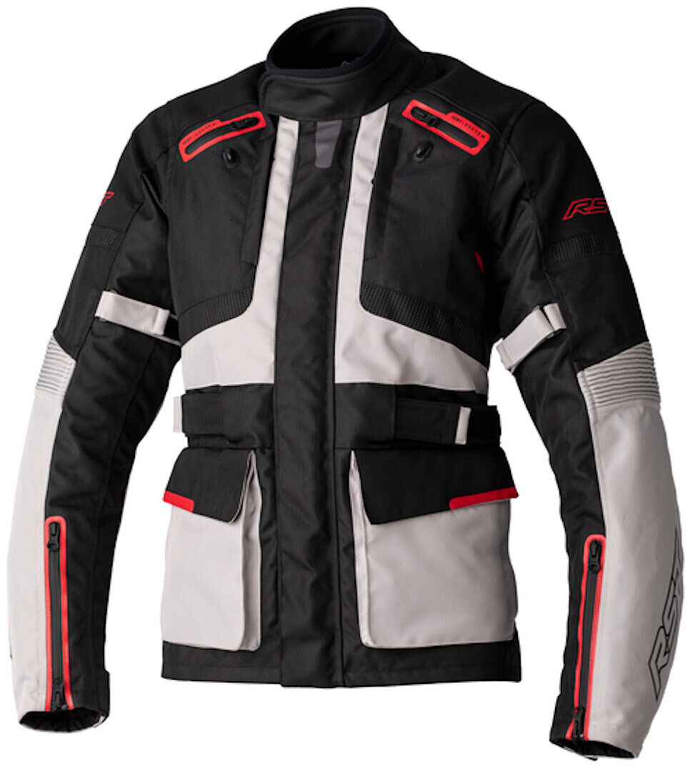 RST Endurance Chaqueta textil de motocicleta para damas - Negro Gris Rojo (L)